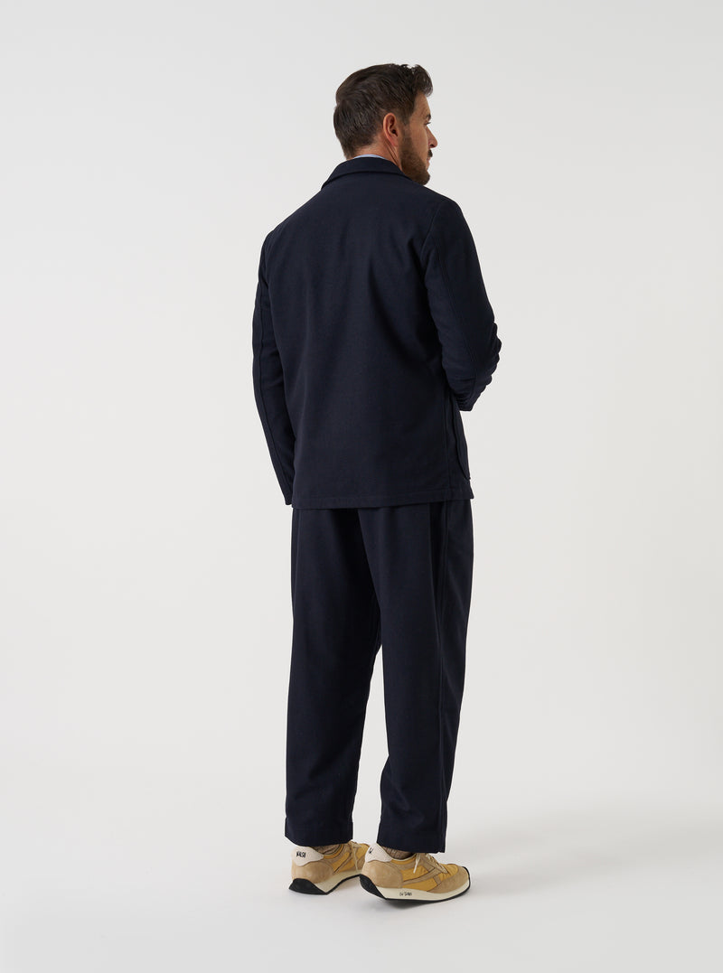 Dark Navy Dublin Wool Mix Two Button Jacket