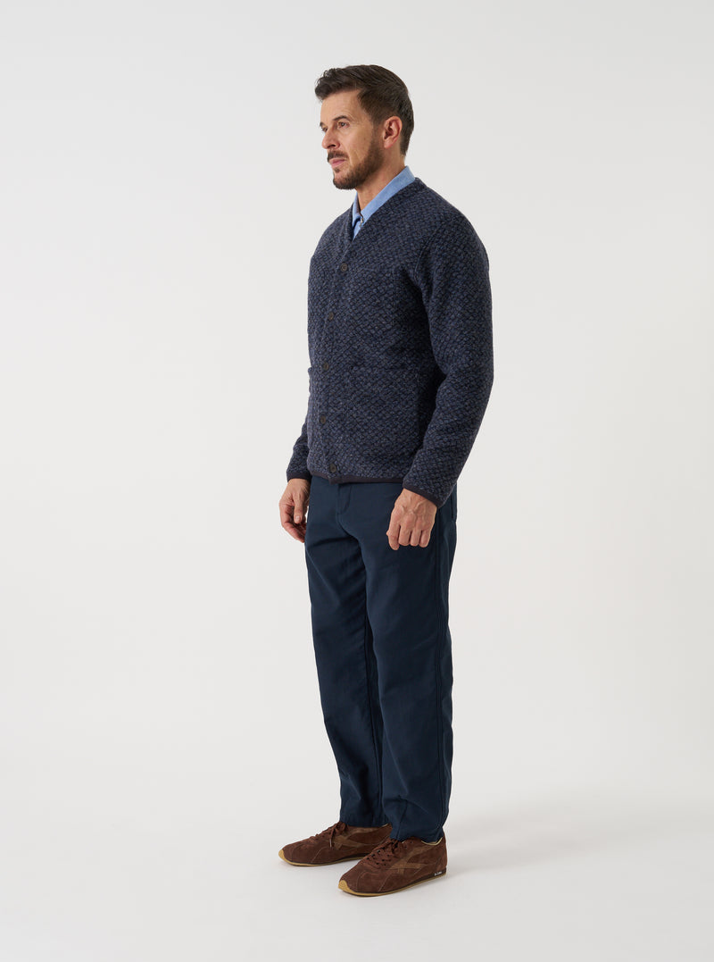 Navy Slub Sateen Utility Pant