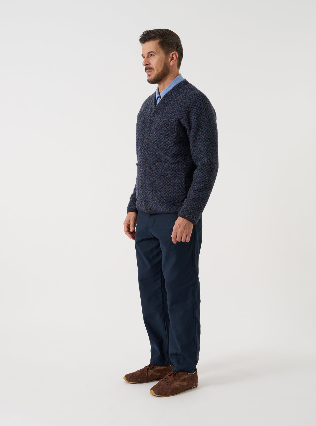 Navy Slub Sateen Utility Pant