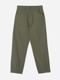 Olive Slub Sateen Utility Pant