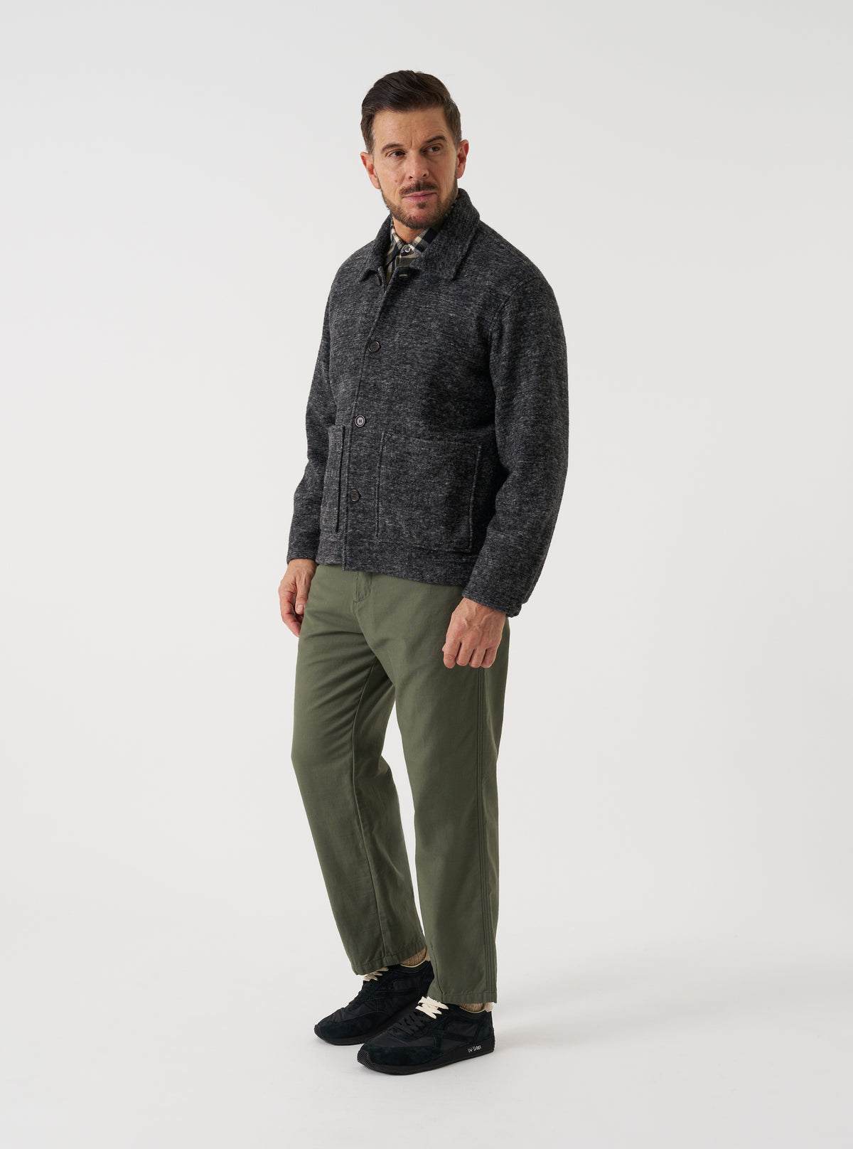 Olive Slub Sateen Utility Pant