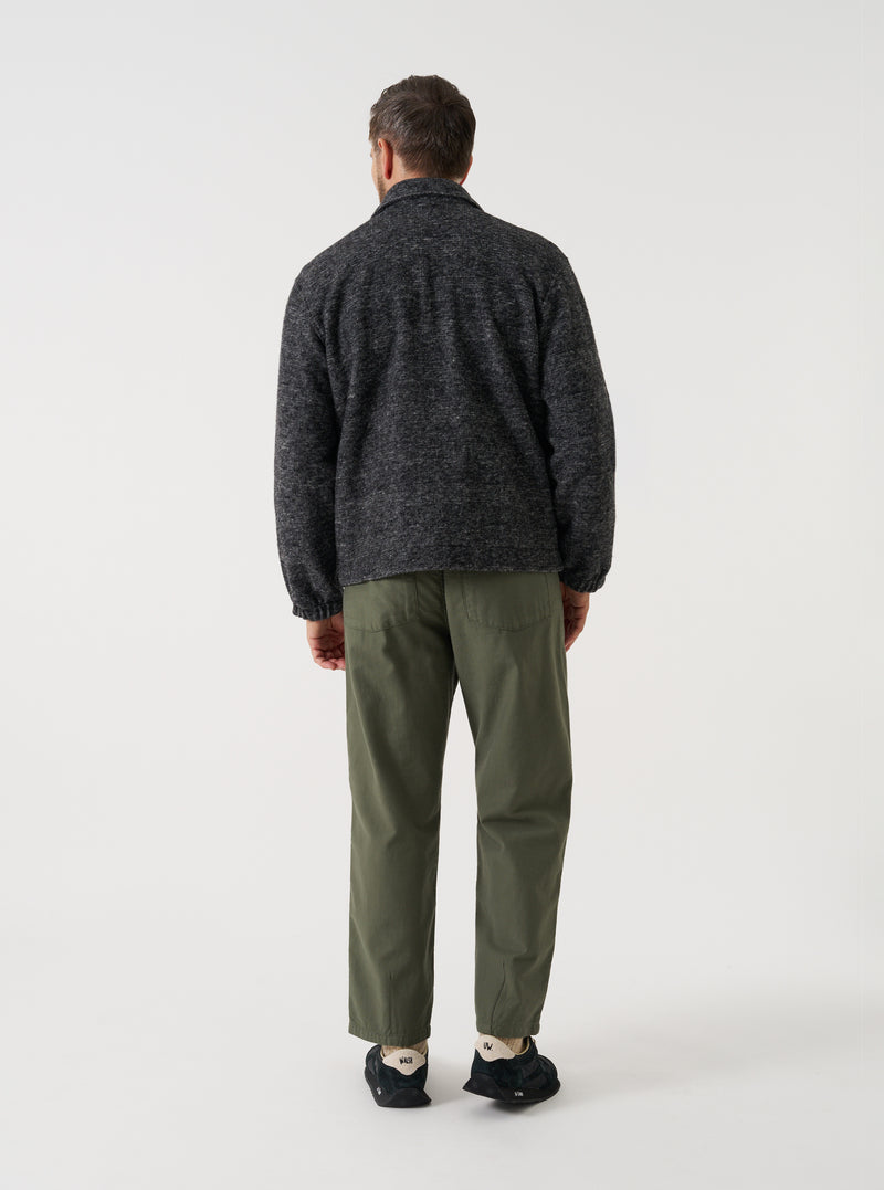 Olive Slub Sateen Utility Pant