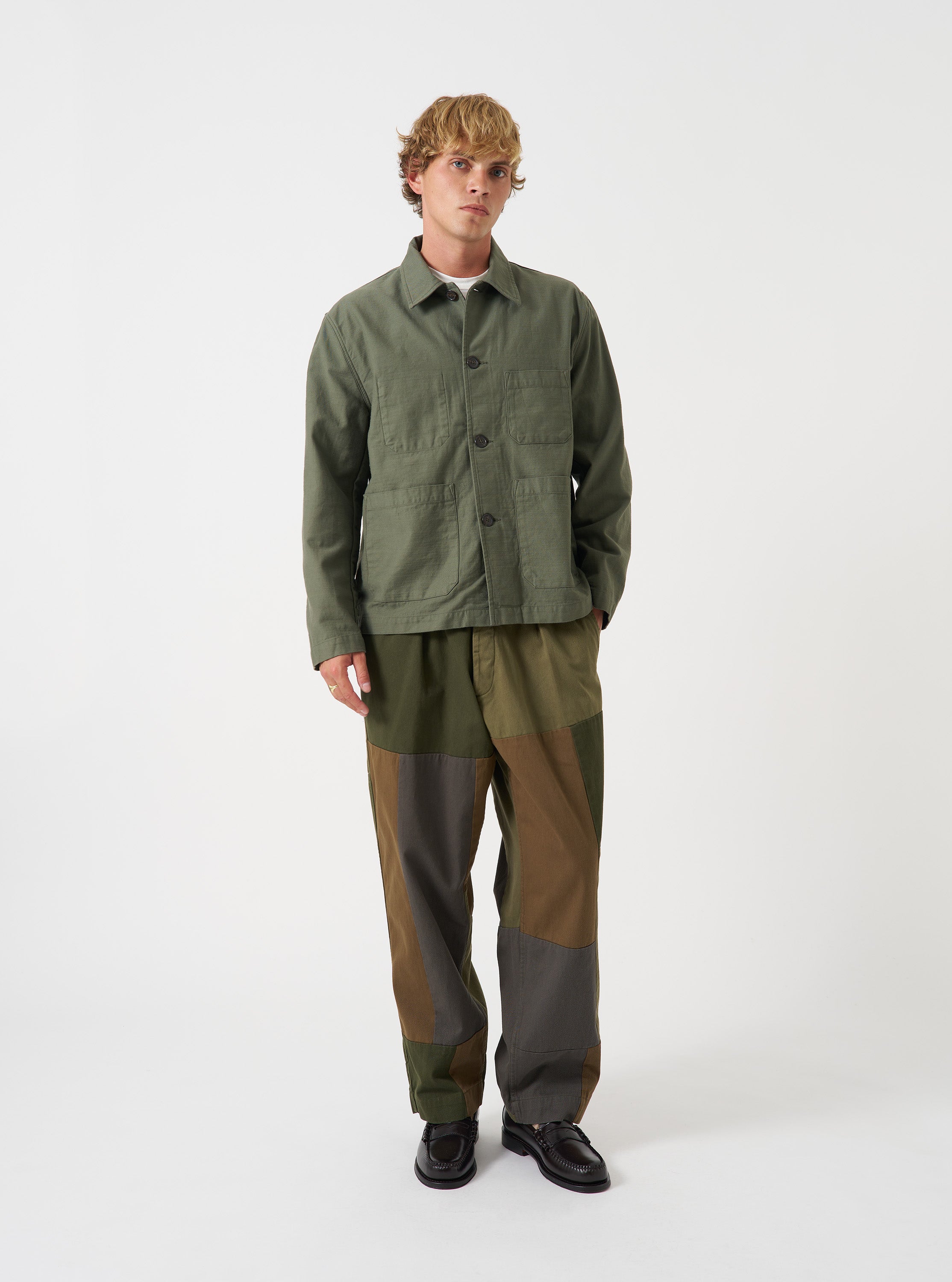 Men's Olive Slub Sateen Ives Jacket – Universal Works