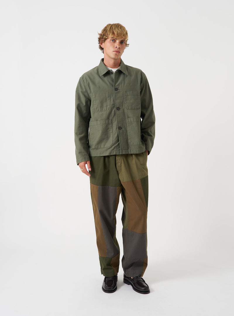 Olive Slub Sateen Ives Jacket