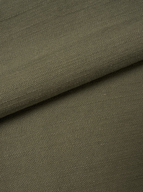 Olive Slub Sateen Loose Fatigue Pant
