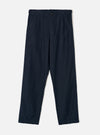 Navy Slub Sateen Loose Fatigue Pant