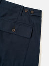 Navy Slub Sateen Loose Fatigue Pant