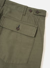 Olive Slub Sateen Loose Fatigue Pant