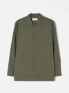 Olive Slub Sateen Fatigue Shirt