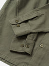 Olive Slub Sateen Fatigue Shirt