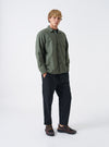 Olive Slub Sateen Fatigue Shirt