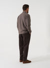 Brown Monty Cotton Tencel Zip Shirt