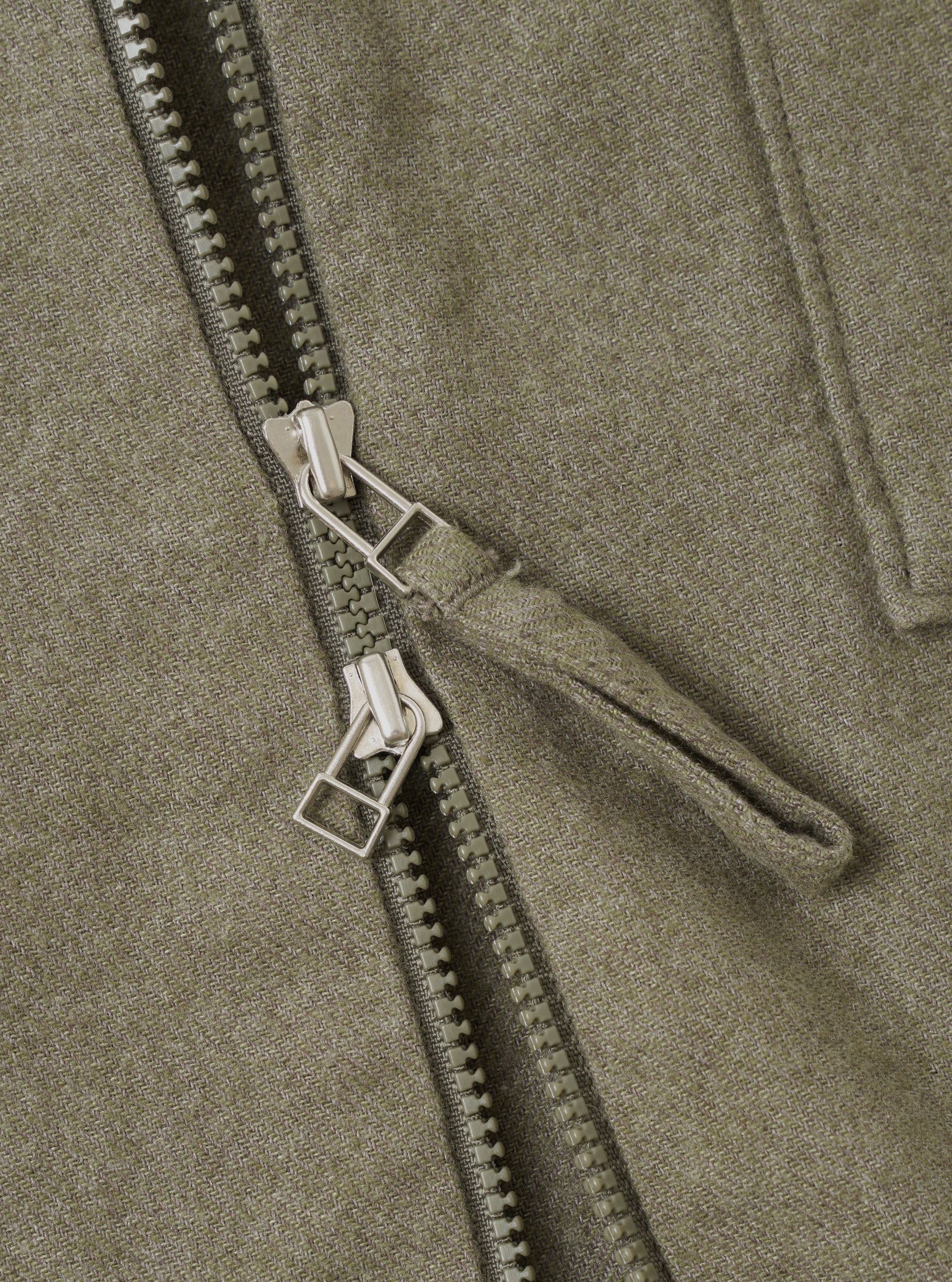 Olive Monty Cotton Tencel Zip Shirt