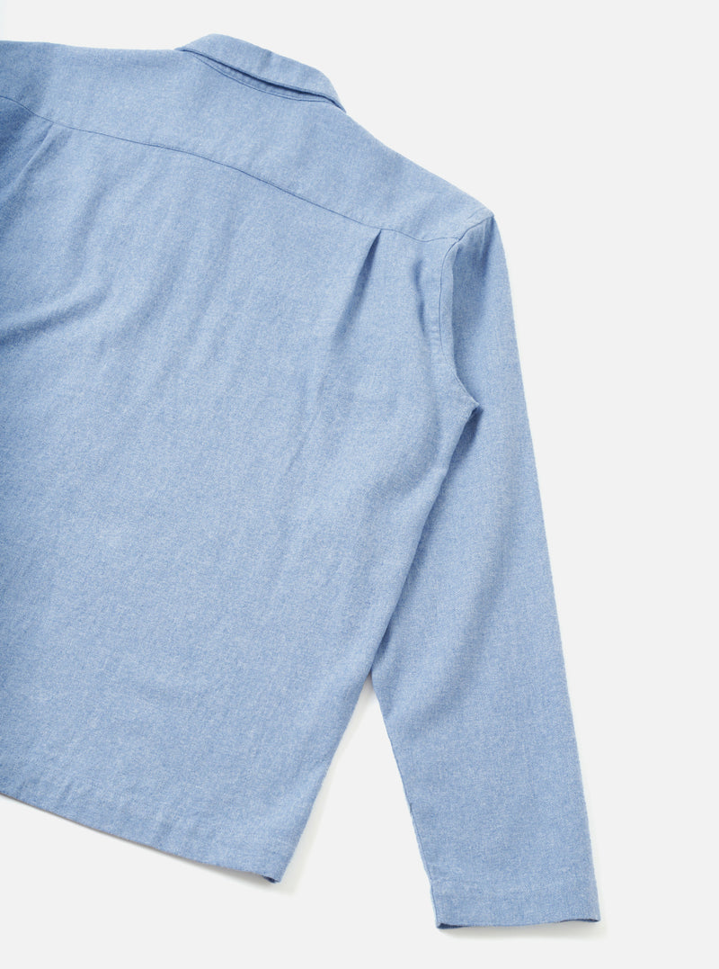 Sky Blue Monty Cotton Tencel Zip Shirt