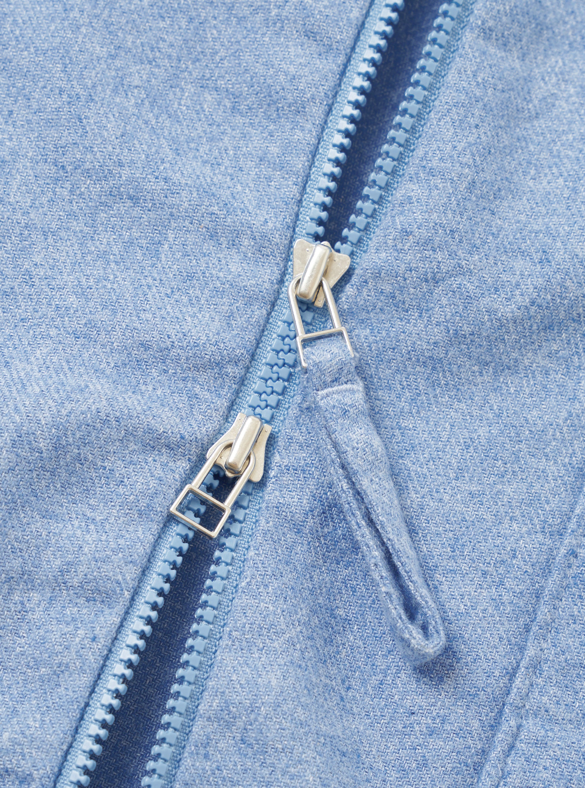 Sky Blue Monty Cotton Tencel Zip Shirt