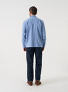 Sky Blue Monty Cotton Tencel Zip Shirt