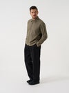 Olive Monty Cotton Tencel Zip Shirt