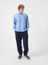 Blue Brushed Flannel Square Pocket Shirt