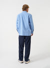 Blue Brushed Flannel Square Pocket Shirt