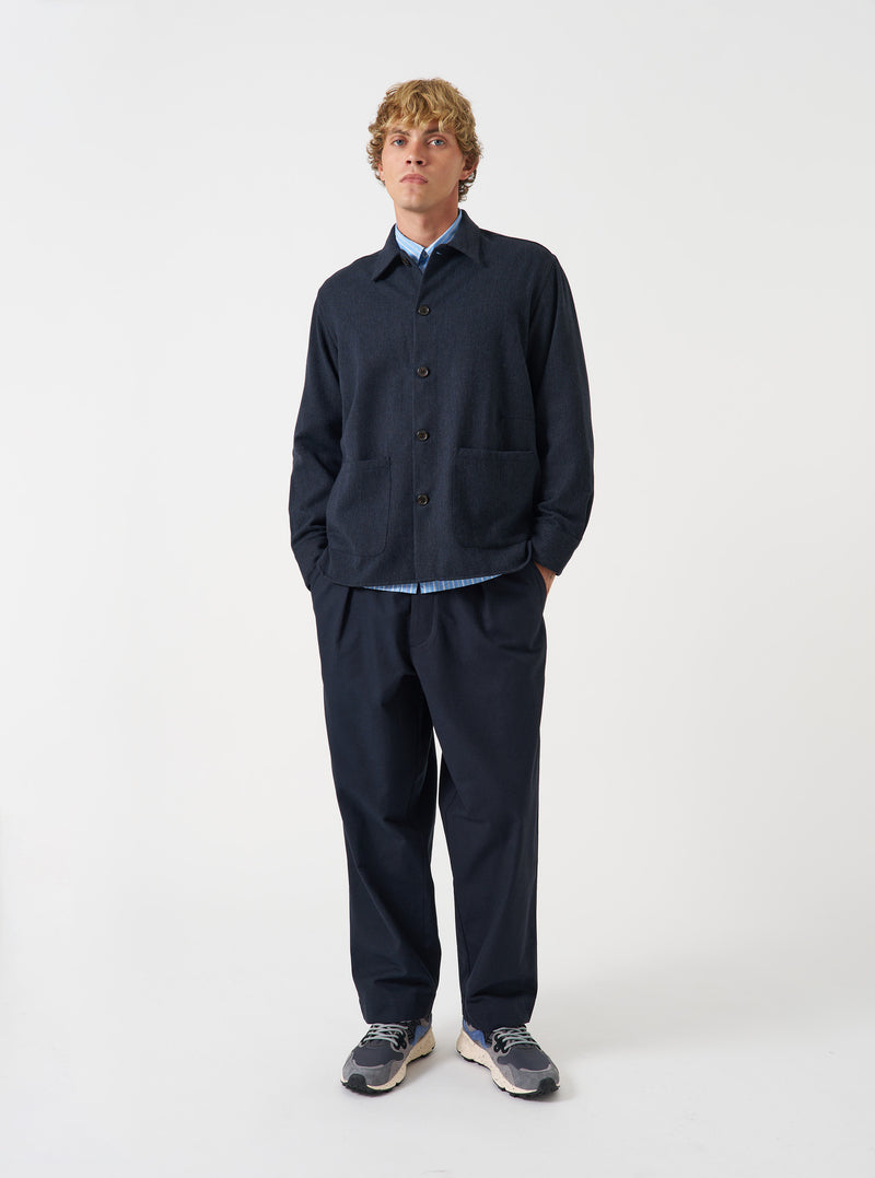 Navy Airline Flannel Travail Overshirt