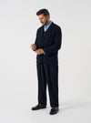 Dark Navy Robin Wool Mix Two Button Jacket