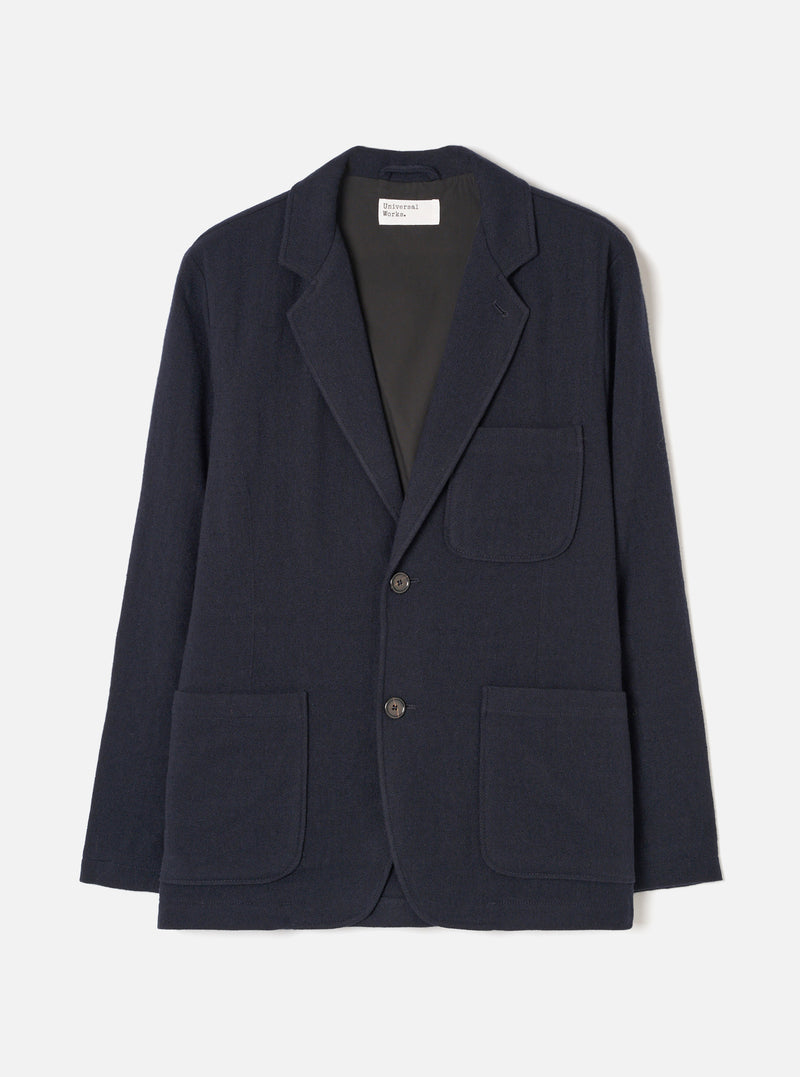 Dark Navy Robin Wool Mix Two Button Jacket