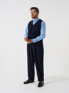 Dark Navy Robin Wool Mix JJ Waistcoat