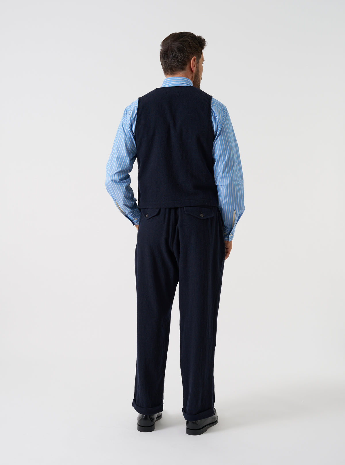 Dark Navy Robin Wool Mix JJ Waistcoat