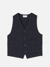 Dark Navy Robin Wool Mix JJ Waistcoat