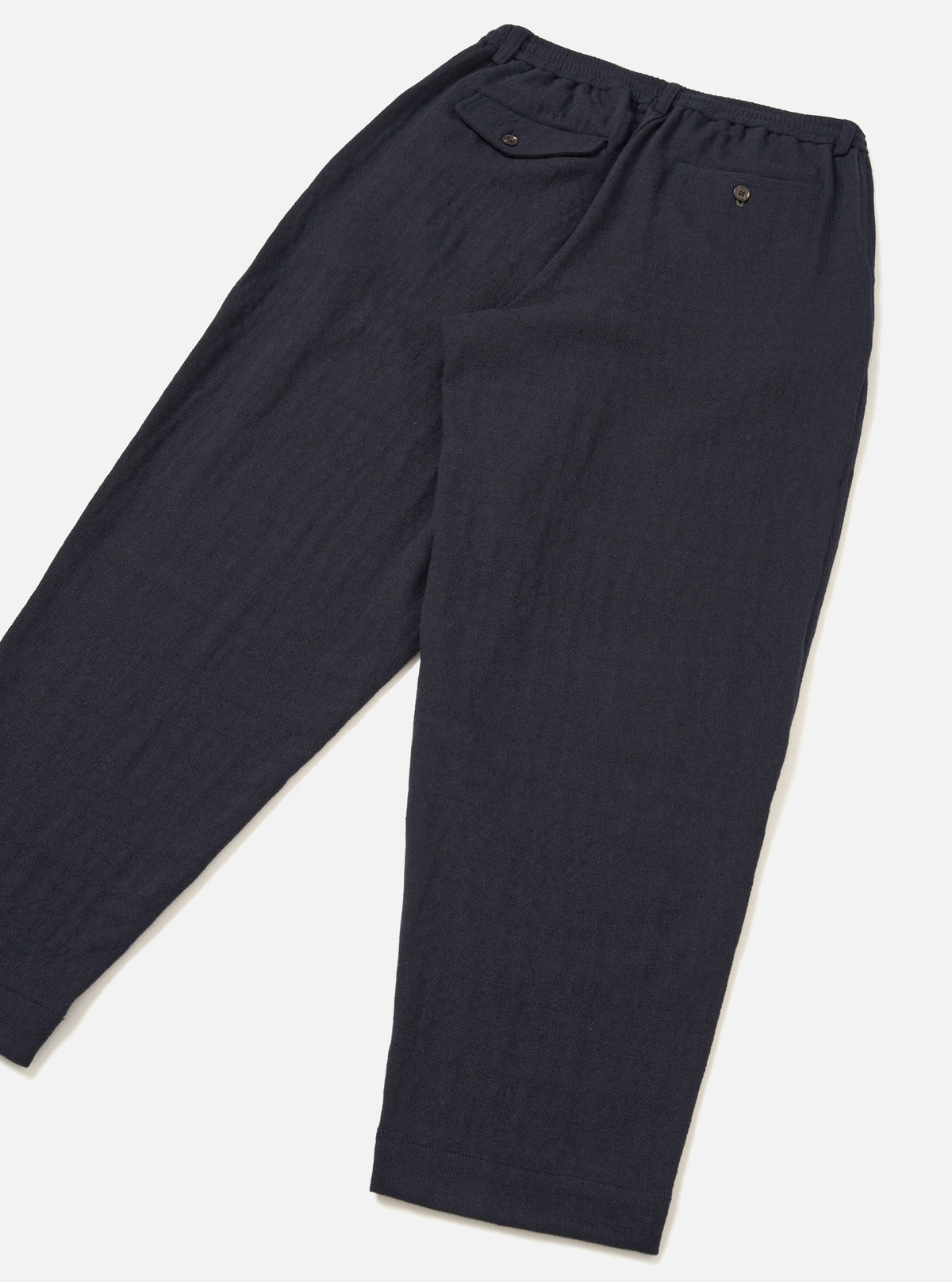 Dark Navy Robin Wool Mix Pleated Track Pant
