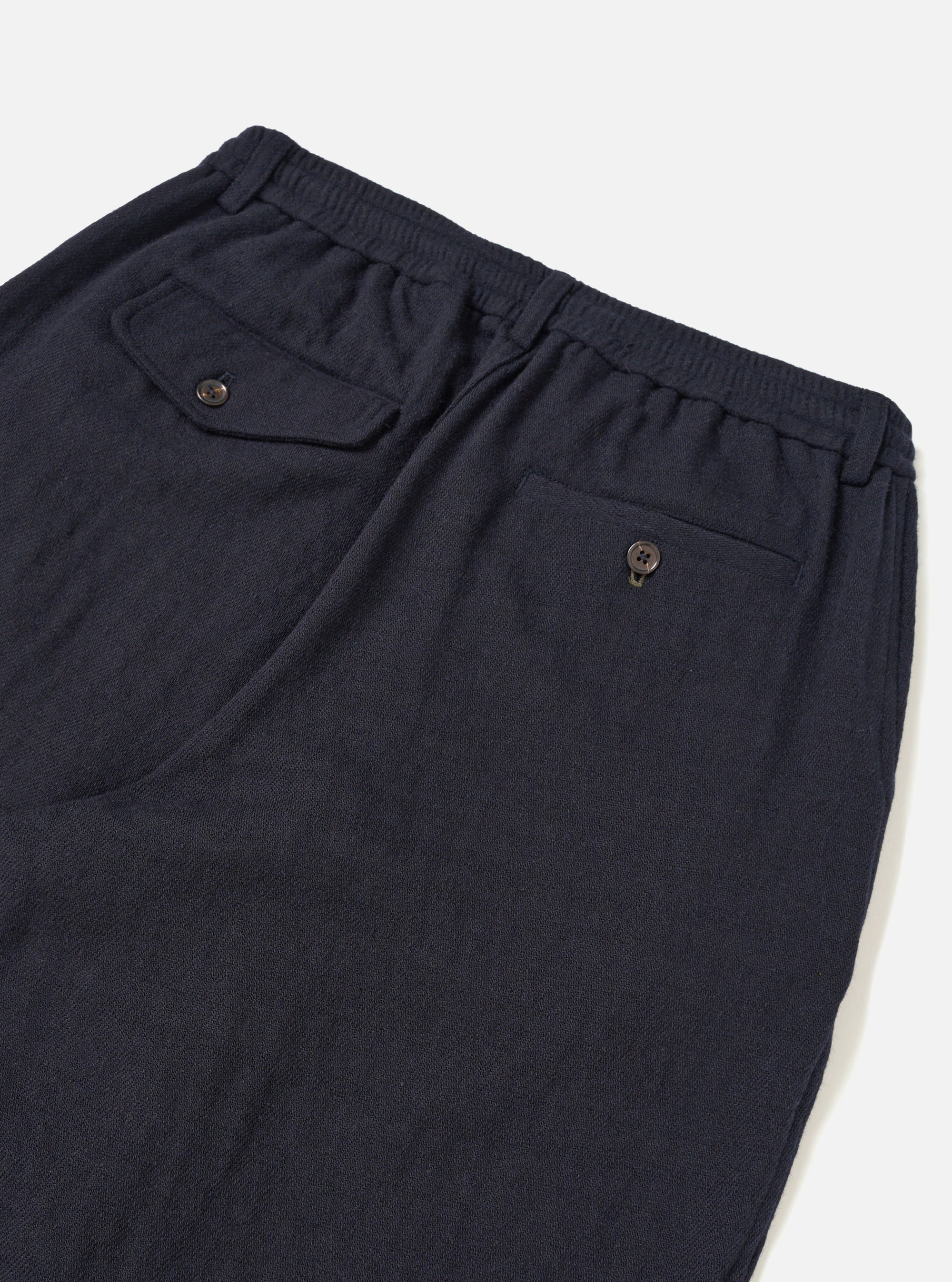 Dark Navy Robin Wool Mix Pleated Track Pant
