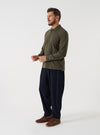 Dark Navy Robin Wool Mix Pleated Track Pant