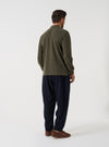 Dark Navy Robin Wool Mix Pleated Track Pant
