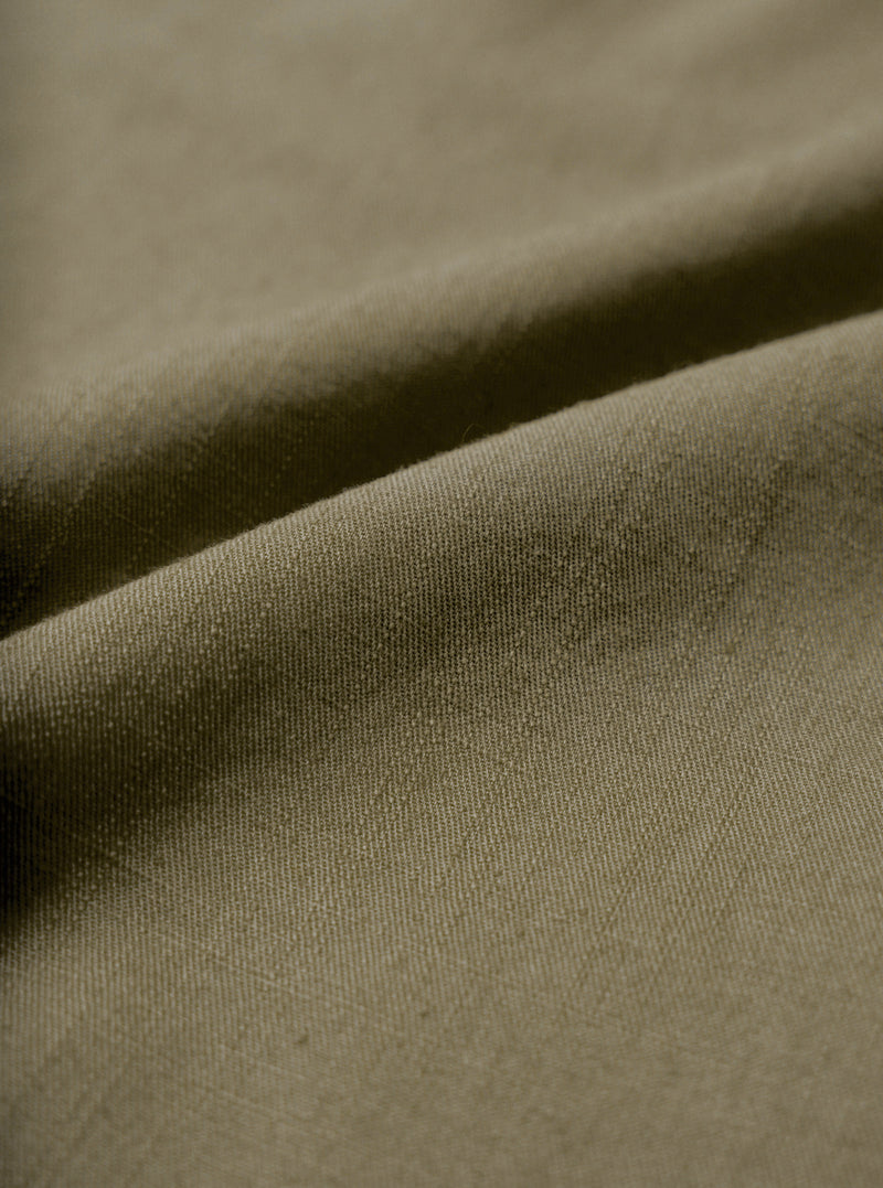 Olive Slub Shirting Fatigue Shirt