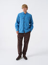 Washed Indigo Recycled Herringbone Attendant Shirt