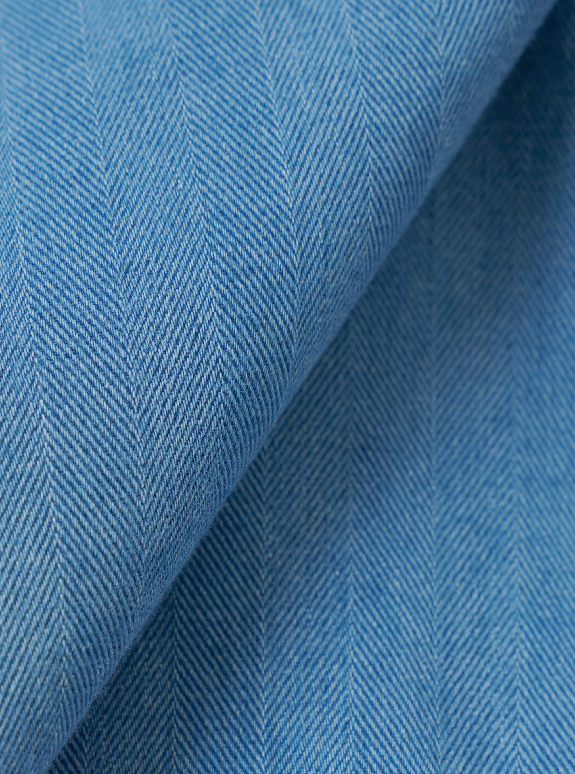Washed Indigo Recycled Herringbone Attendant Shirt
