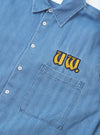 Washed Indigo Recycled Herringbone Patch Lucky Shirt