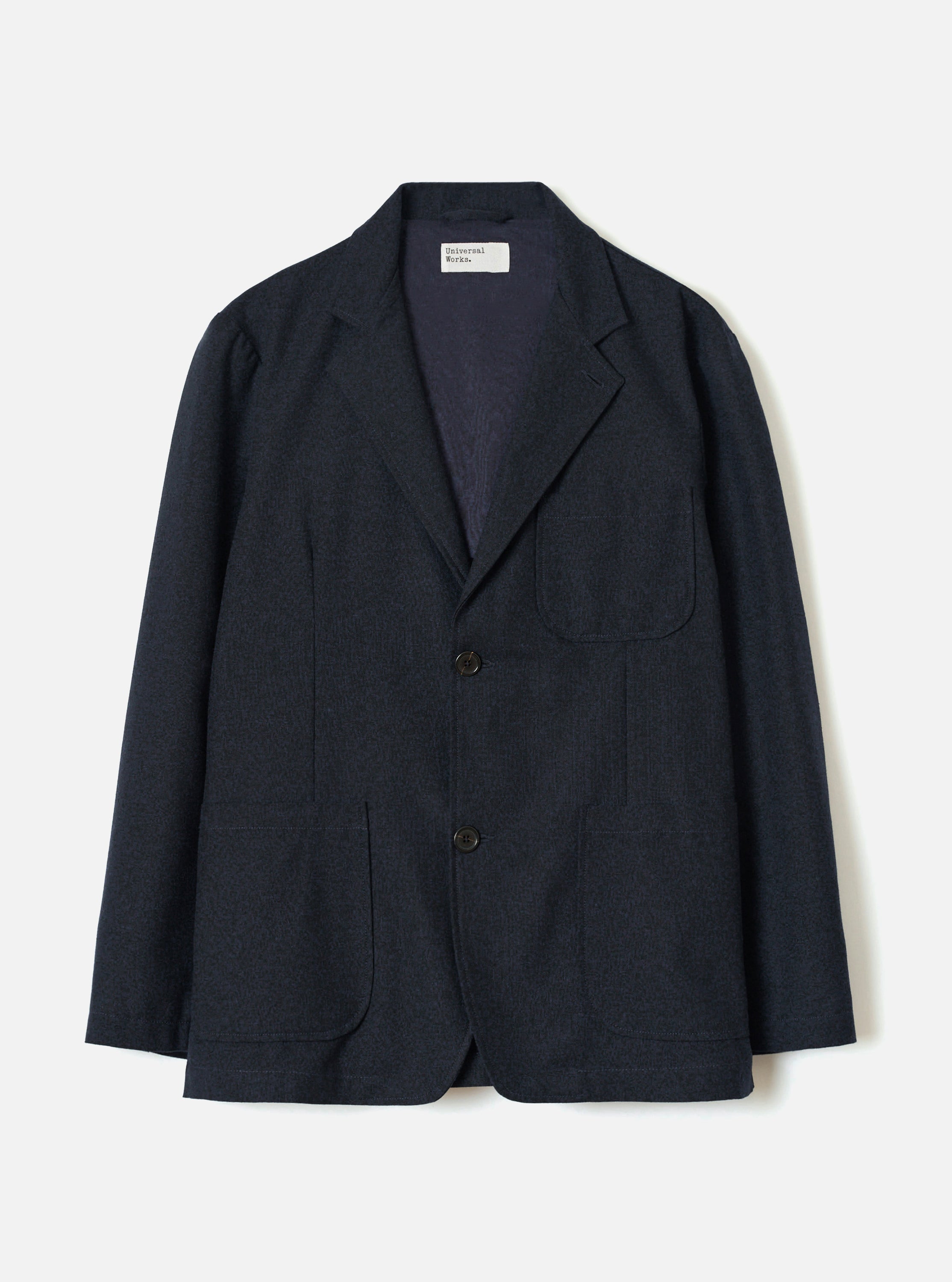 Men's Navy Recycled Italian Tweed Two Button Jacket – Universal Works