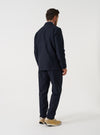 Navy Recycled Italian Tweed Two Button Jacket