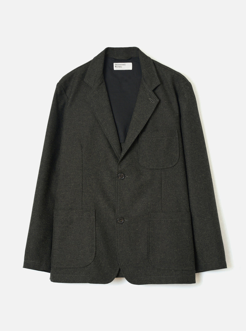 Olive Recycled Italian Tweed Two Button Jacket