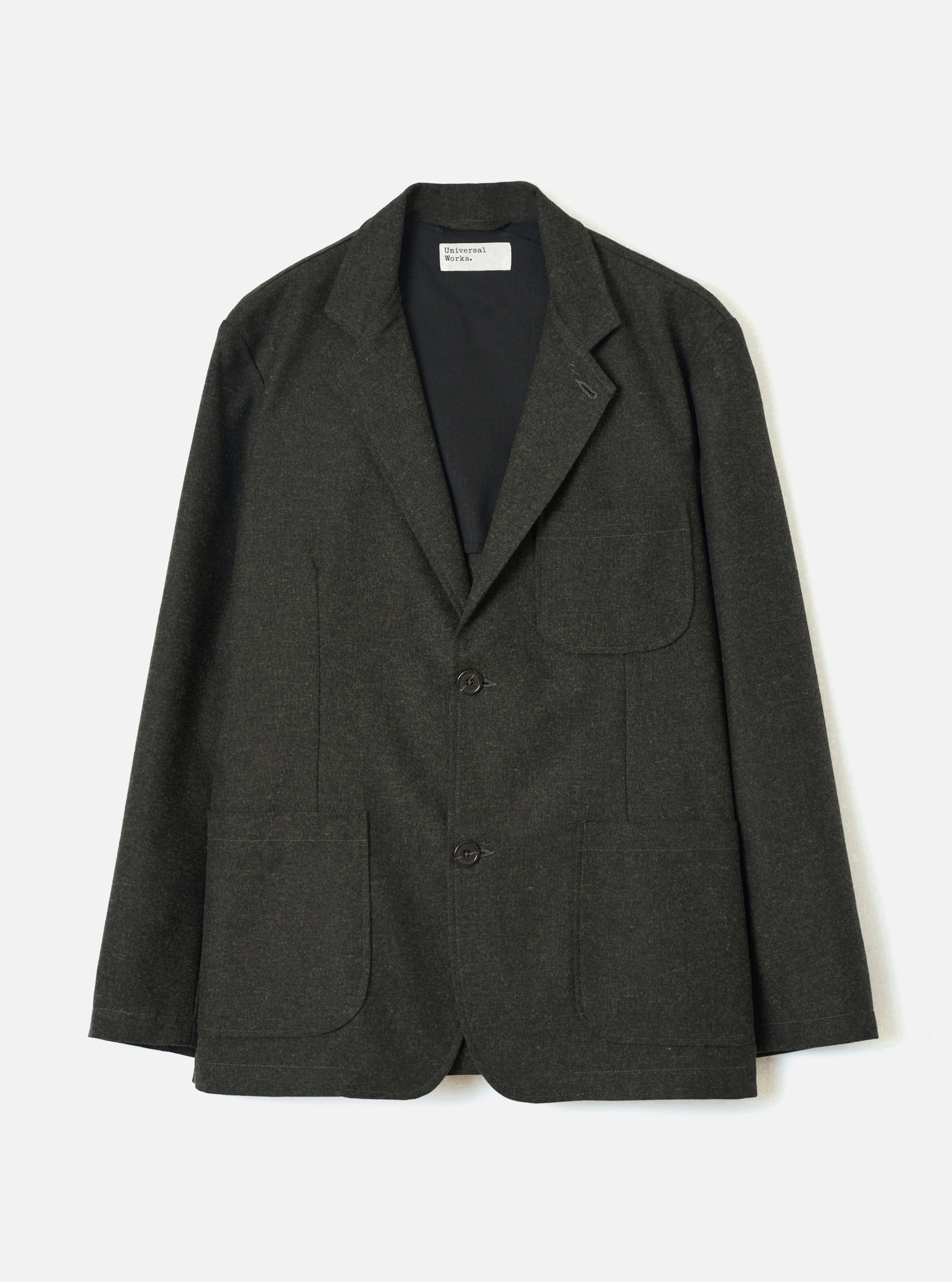 Olive Recycled Italian Tweed Two Button Jacket