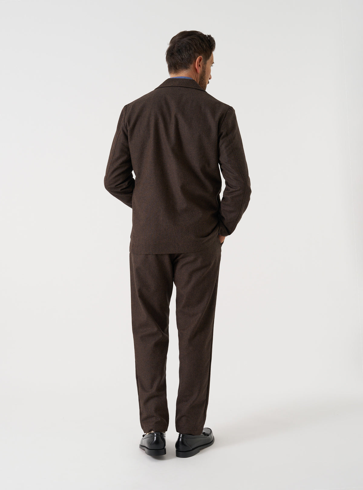 Brown Recycled Italian Tweed Military Chino