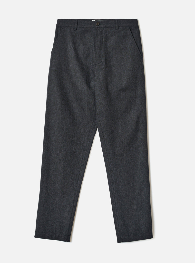Charcoal Recycled Italian Tweed Military Chino