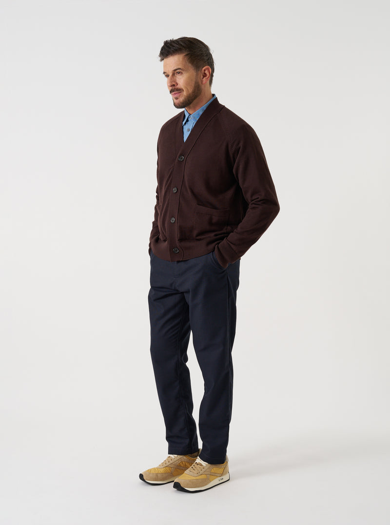 Navy Recycled Italian Tweed Military Chino