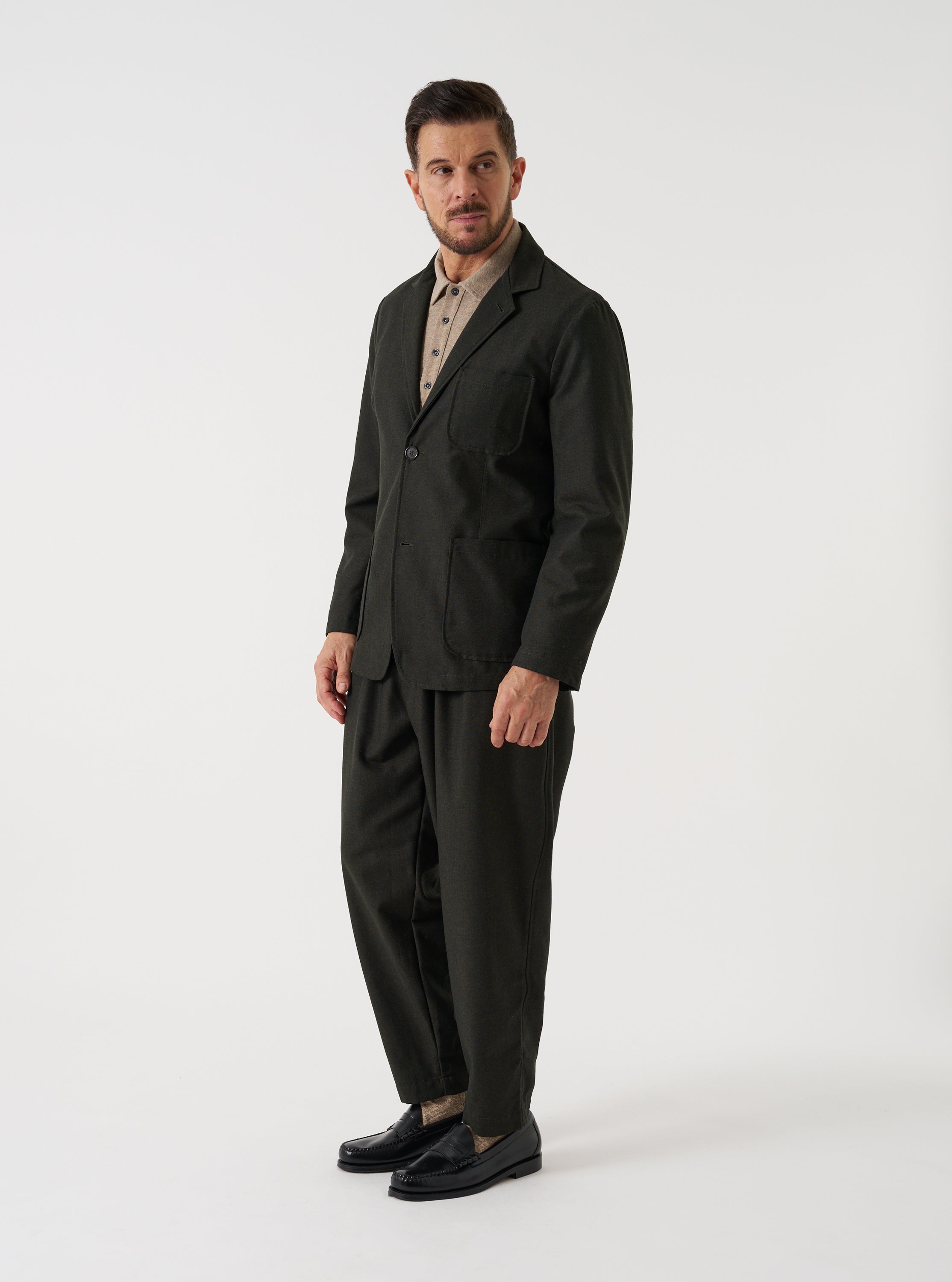 Men's Olive Recycled Italian Tweed Military Chino – Universal Works