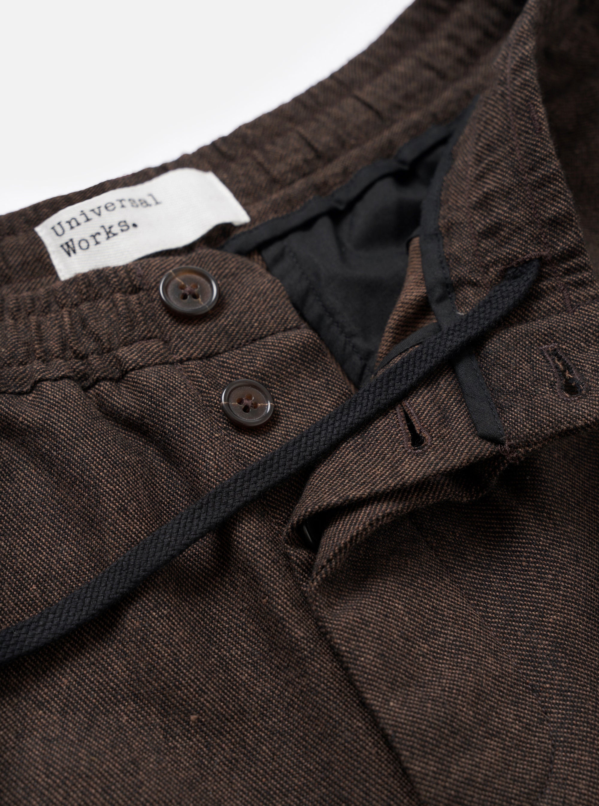Brown Recycled Italian Tweed Pleated Track Pant