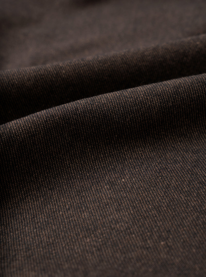 Brown Recycled Italian Tweed Pleated Track Pant
