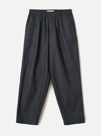 Charcoal Recycled Italian Tweed Pleated Track Pant