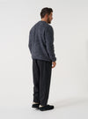 Charcoal Recycled Italian Tweed Pleated Track Pant