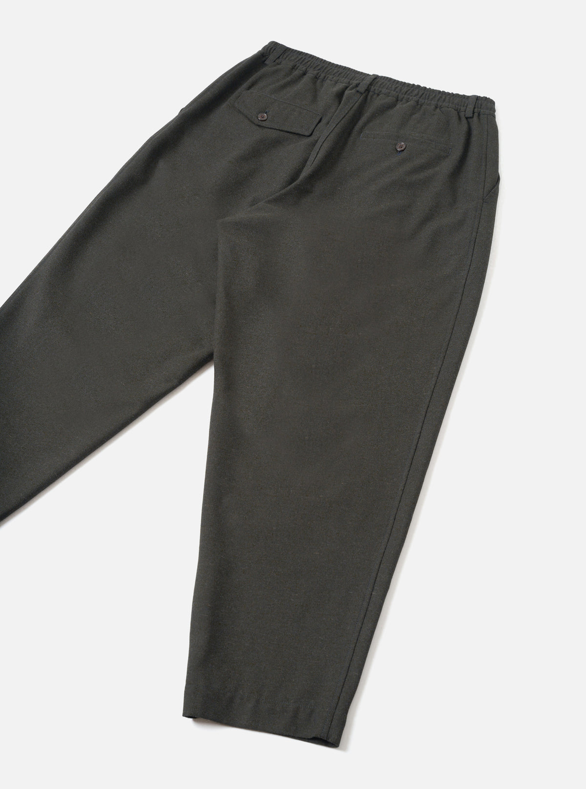 Olive Recycled Italian Tweed Pleated Track Pant